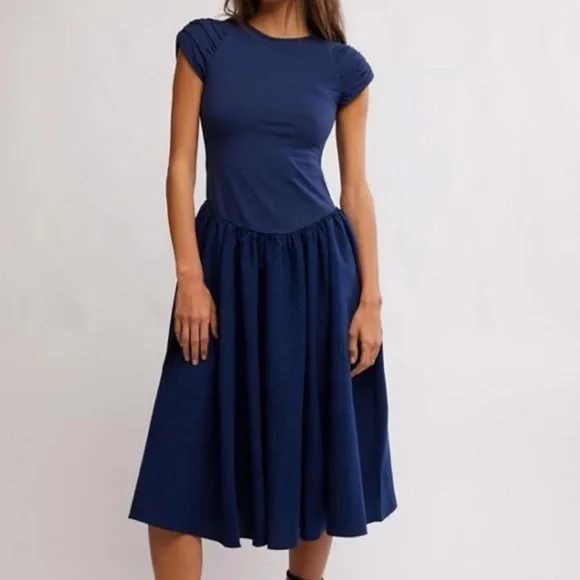 free people afternoon elegance midi dress Free People | Dresses | Free People Afternoon Elegance Drop Waist Midi Dress  Indigo Pura Navy Blue